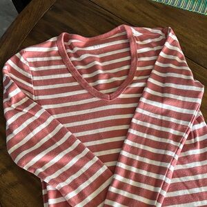 GAP  Striped Long Sleeve Tee v-neck